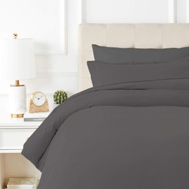 Ashton Sheets 100% Egyptian Cotton Duvet Cover Full/Queen Size - 600 Thread Count 1 PC Queen Size Duvet Cover, Egyptian Cotton Queen Duvet Cover, Soft, Cooling Duvet Cover Queen Size - Dark Grey