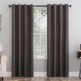 Sun Zero Columbia 2-Pack Thermal Energy Saving 100% Blackout Grommet Curtain Panel Pair, 50" x 84", Fig