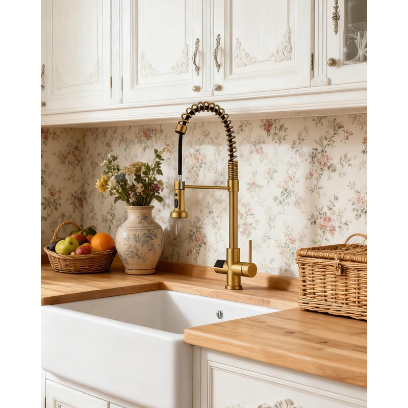 GICASA Kitchen Faucet with Temperature Digital Display, 304 Stainless Steel