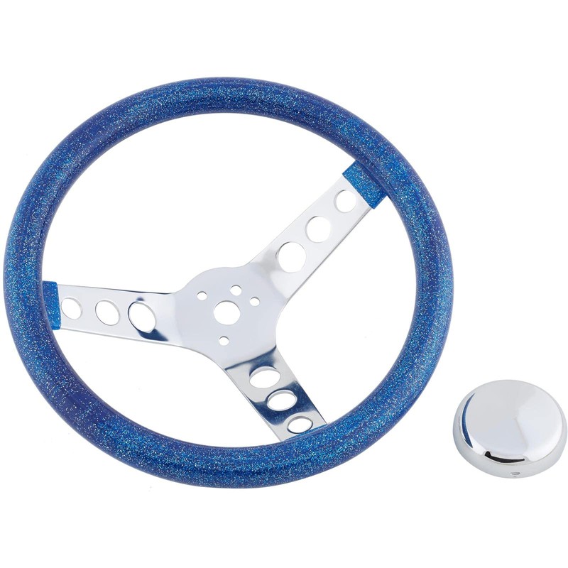 11-1/2 Inch Red Metalflake Steering Wheel, 3-1/2 Inch Dish