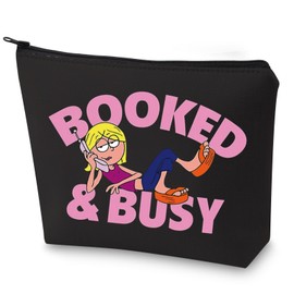 WZMPA Lizzie Fans Cosmetic Makeup Bag Lizzie Cartoon Inspired Gift Booked & Busy Lizzie Zipper Pouch Bag For TV Series Fans (Booked & Busy Bl)
