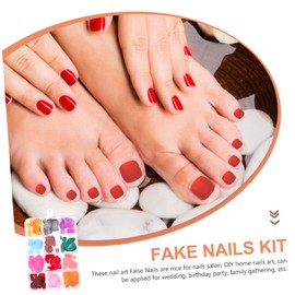 Mikinona Frosted Nail Tips Fake Toe Nails Set Full Coverage Pedicure Toe Nail Art Abs Material 12 Pack