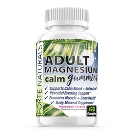 FORTE NATURALS Adult Magnesium Gummies for Adults, 60 Count. Plant Based Pectin Magnesium Gummies. Supplements Made in The USA