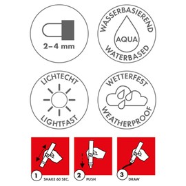 Marabu Deco Painter 3-4mm Tip-White, Marker Pen, 0.5 x 5 x 15 cm