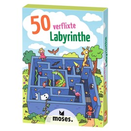 moses 30262 50 verflixte, Kartenset mit unterschiedlichen Labyrinth-Rätseln von einfach bis schwer, Kindergeburtstag oder zum Schulstart, für Kinder ab 6 Jahren