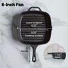 Backcountry Iron 8 Inch Square Grill Pan Medium Pre-Seasoned Cast