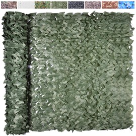 Yeacool Camo Netting Camouflage Netting Bulk Roll Burlap Camo Tarp Sunshade Net for Hunting Blind Military Dinosaur Birthday Theme Party Decoration (Dark Green, 16.4ftx4.9ft, 5m*1.5m)