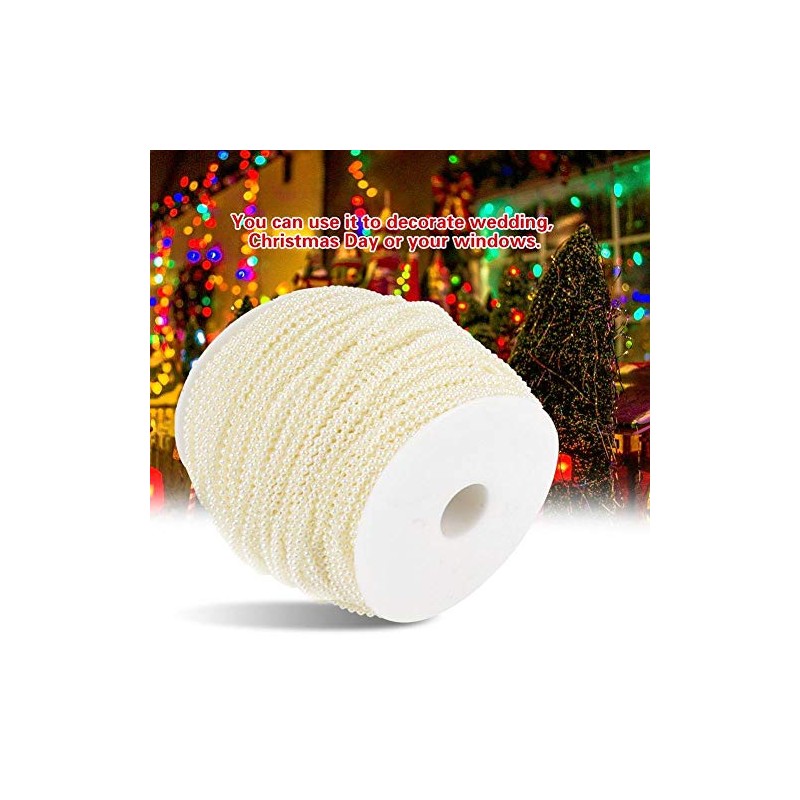 Cuentas de Perlas Marfil de 3mm, Cadena de Perlas Artificial