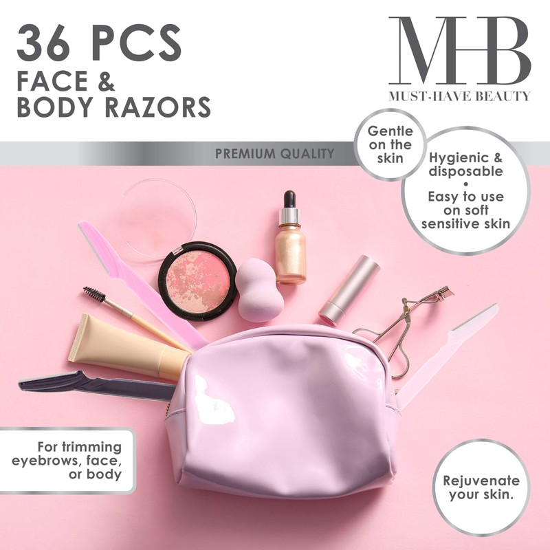 36pc Face & Body Razors Set - Pink & Black