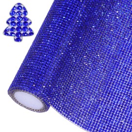 Locacrystal Bling Rhinestone Sticker DIY Car Decoration Stickers Self-Adhesive Hotfix Glitter Crystal Gem Sheet Stickers for Cars Crafts with 19440 Pcs 2mm Rhinestones (Blue/Sapphire,9.4" x 15.8")