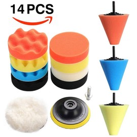 J19 14PCS 자동차 키트 청소 버핑 바디 6MM J19 도구 케어 패드 14PCS Car Buffing Polishing Body 6MM J19 Tool Care Pad Kit [Colorless]