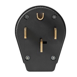 TENINYU 3-Pole, 4 Wire Dryer Cord Grounding Extension, NEMA 14-50P 50 Amp 125/250 Volt Straight Blade Plug Replacement, Black