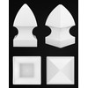 QWORK 4 Pack 5" Vinyl Fence Post Cap in Gothic