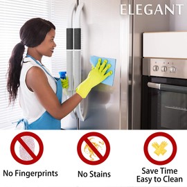 MRKG Refrigerator Door Handle Covers, Keep Your Kitchen Appliance Clean from Smudges, Drips, Food Stains, Oil, Washable Without Fading or Cracking(Grey, Black, 2pcs).