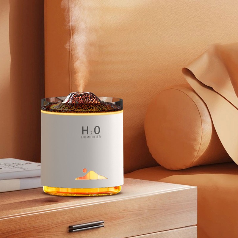 Essential Oil Diffuser Large Capacity Colorful Volcano Appearance Night Light