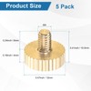 M METERXITY 5-Pack Knurled Thumb Screws, M4x6mm Solid Brass Flat