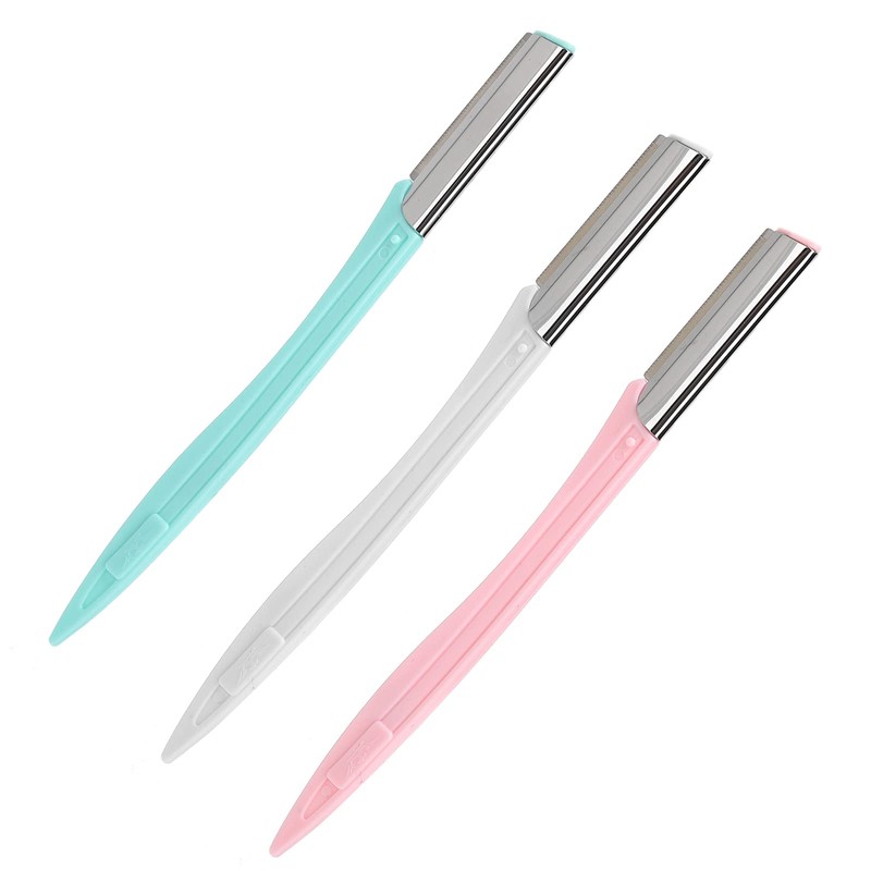 3 Recortadoras de Cejas para Mujer, Cuchilla de Acero Inoxidable,