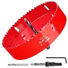 6 Inch / 152mm Hole Saw for Wood, Plastic Board, Ceiling,Drywall, and Metal Sheet - HSS Bi-Metal Hole Cutter with Pilot Drill Bit