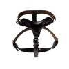 Extra Large Heavy Duty Plain Black Leather Dog Harness Perfectly