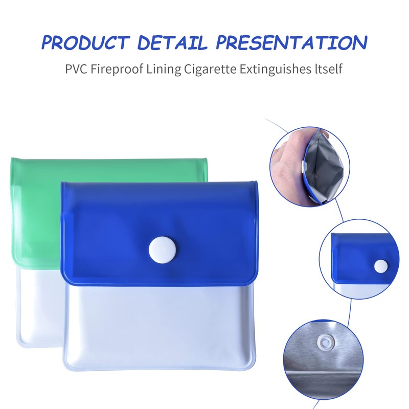 Pinsheng 6-Piece Pocket Ashtray Ash Bag PVC Heat Resistant Fireproof
