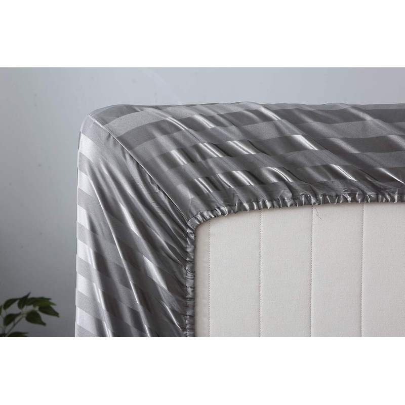 Satin Stripe Fitted Sheet 600 Thread Count – 40cm Extra