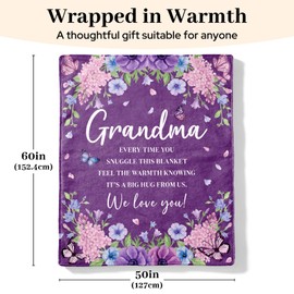 Silkwishes Grandma Birthday Gifts, Grandma Gifts Purple Blanket 50" x 60"