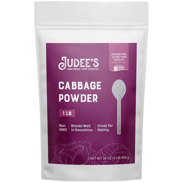 Judee’s Cabbage Powder 1 lb - 100% Non-GMO, Gluten-Free, and Nut-Free - Rich in Nutrients - Great for Baking and Seasoning - Blends Well in Smoothies and Shakes