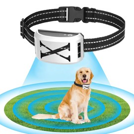 KOCASO Wireless Dog Fence Dog Collar - GPS Dog Collar Fence System Receiver with Beep Vibration Shock Modes，Adjustable & Waterproof Collar, Portable & Rechargeable，Boundary Collar for Dogs (White)