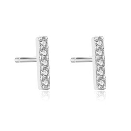 Aroncent Women's Earrings 925 Sterling Silver Stud Earrings with Zirconia Small Earrings, Sterling Silver Cubic Zirconia