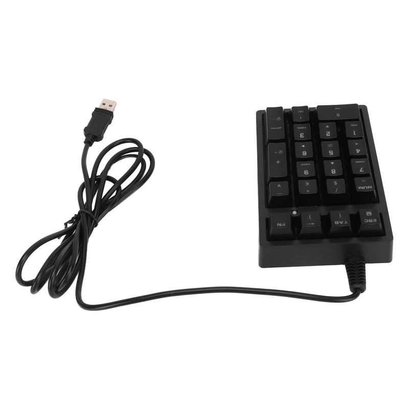 Mechanical Numeric Keypad Wired 21 Keys Blue Switch Color LED