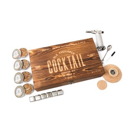 RONYX Cocktail Smoker Kit with Torch –13pcs Cocktail Smoker Set - Old Fashioned Smoker Kit for Men – 4 Flavors Wood Chips – Innovative Cocktail Smoker Set for Drinks, Bourbon –Without Butane