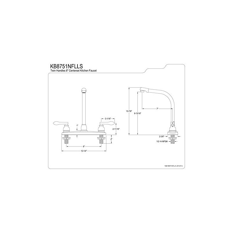 Kingston Brass KB8751NFLLS NuWave French 8-Inch High Arch Kitchen Faucet