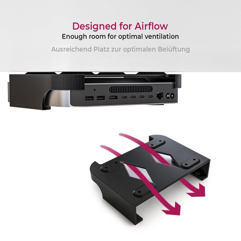 Mobilefox Under-Sink Wall Mount for Mac Mini Black