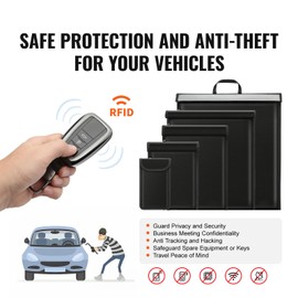 Happybuy Faraday Bag, 4 Pack Faraday Pouch Set for Laptop(16.9x15), Tablet(13x10.2), Phone(7.87x4.7) & Radio(10.6x7.8), Fireproof Signal Blocking Holder Faraday Pouch for Anti-Theft & Anti-Hacking