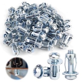 Pack of 50 Cavity Dowels M6, Petal Shaped Nuts, Expansion Dowels, Hollow Door Fixings, Mounting Dowels for Sheet Metal, Petal Jack Nut, for Cavity Wall Iron Metal (M6 x 25)