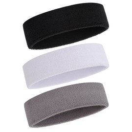 ONUPGO Sweatband Headband Men and Women – 3 Pieces/6 Pieces/12 Pieces Sports Headbands Moisture Wicking Athletic Cotton Terry Sweatband Sweat-Absorbing Headband