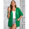 AusLook Plus Size Lightweight Cardigan for Women Open Front Short
