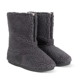 Polar Mens Sherpa Slipper BootsAnti-Slip Indoor Bootie Slipper with Funny Quote on its OutsoleSoft and Fluffy House Slipper with Memory FoamAnkle Boot Slippers - Dark Grey - AYC0853/UK11