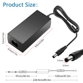 SHNITPWR 12V 3A 36W AC DC Power Supply Adapter 100V~240V AC to DC 12 Volt 3 Amp Converter Transformer LED Driver with 5.5x2.5mm Plug for 5050 3528 LED Strip 3D Printer CCTV Security System LCD Monitor
