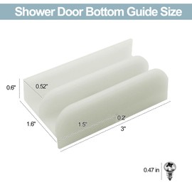 M6219 Sliding Shower Door Bottom Track for (Top-Hung) Glass Shower Door Plastic Track, 3 in Length, 1/2 in Width, Fits Glass up to 7/16" Thick with Screws (1-Pack)