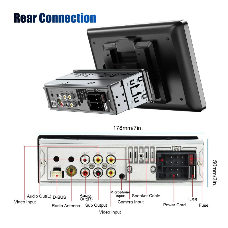 ESSGOO 1 DIN 9" Car Stereo Radio Touch Screen Apple