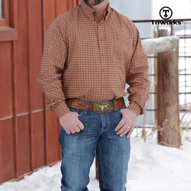 TRIWORKS Mens Western Cowboy Belt Cowgirl Embossed Leather Belt with Floral Engraved Buckle