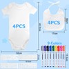 HTTYHT Set of 4 Bibs for Painting, DIY White Baby