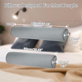 YEEKORO Inflatable Body Pillow for Adults Kids, 47 Inch Body Pillows for Side Sleeper, Travel Body Pillow for Bed, Bolster Pillow, Round Cervical Cylinder Pillow for Sleeping