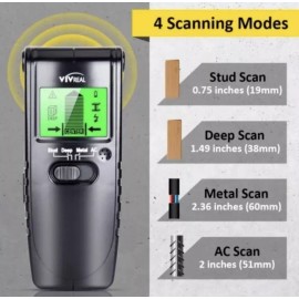 Vivreal Stud Finder Wall Scanner - 4 in 1 Electric Wood Detector, Sensor Wall Scanner