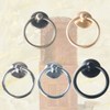 SagaSave 2PCS Black Drop Pull Ring Furniture Cabinet Handle Wooden