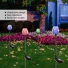 2Pcs Garden Solar Lights LED RGB Fast Charging Petal Design
