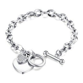 G&L Collectives Heart Charm Toggle Bracelet | Stainless Steel | Everyday Minimalist Statement Jewelry