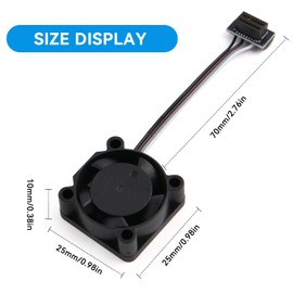 COMTREE 2PCS Extruder Hotend Cooling Fan for Bambu lab P1P/P1S 3D Printer, 2510 Rapid Cooling Fan for Bambu Lab P1 Series