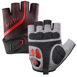 ROTTO Cycling Gloves, Half Finger Gloves, Unisex Cycling Gloves with Gel, Shock Absorbing for MTB, Road Bike, Fitness, Downhill